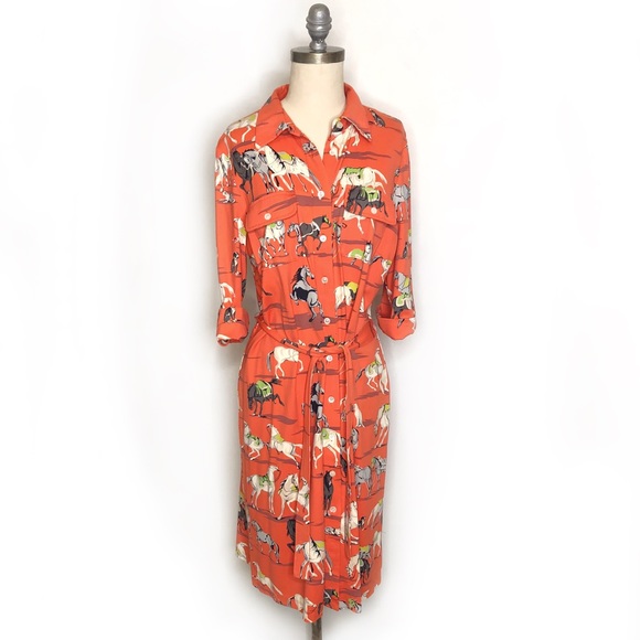 J. McLaughlin Dresses & Skirts - J McLaughlin Equestrian Gilchrest Shirt Dress sz L